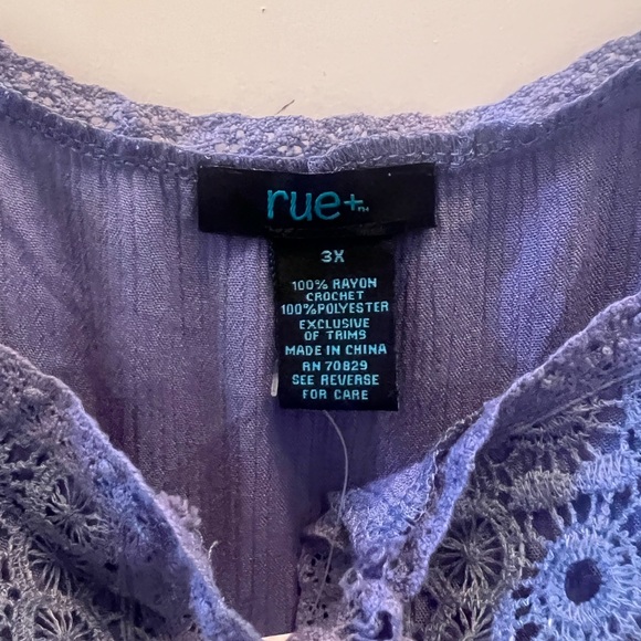Rue 21 Blue cold Shoulder shirt. Size 3x - Picture 5 of 6